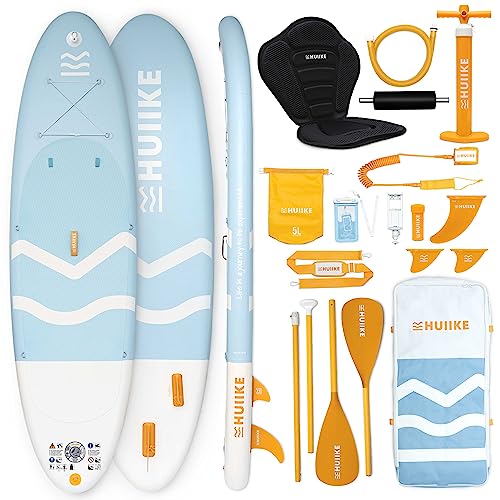 Tabla Paddle Surf Hinchable con Accesorios Premium - HUIIKE | Tabla Padel Surf Hinchable con Remo Doble Uso y Asiento Kayak | PadelSurf Stand Up Paddle Gran Estabilidad y Resistencia | Paddle Board - Blue Enjoyer