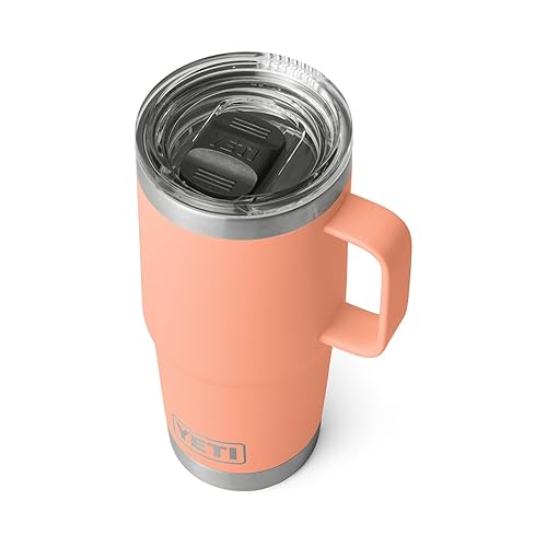 YETI Rambler 20 oz Travel Mug, Stainless Steel, Vacuum Insulated with Stronghold Lid, Lowcountry Peach - Lowcountry Peach