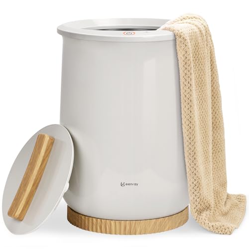 Keenray Bucket Towel Warmers, Luxury Towel Warmer, Large Towel Warmer for Bathroom, Auto Shut Off, Fits Up to Two 40"X70" Oversized Towels, Bathrobes, Blankets, PJ's and More, Grey, CL1 - D Fog Gray