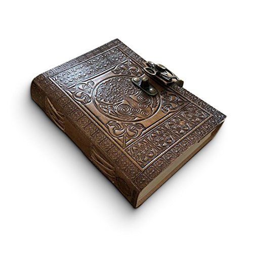 DreamKeeper Leather Journal Handmade Journals For Women and Men - Celtic Travel Notebook - Original Antique Tree Of Life Design - Plain Paper - Beautifully Crafted Note Book – A5 Sketchbook
