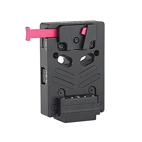 Nitze V Mount Battery Plate with 8V/3A DC, 14.8V/3A D-tap and PD 3.0 USB-C Output Ports Mini V Mount Plate - N21-D6 - N21-D6(One 8V DC, Two 14.8V D-tap,USB-C Output)