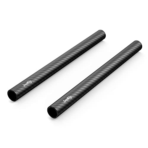 SmallRig 15mm Carbon Fiber Rod for 15mm Rod Support System (Non-Thread), 8 inches Long, Pack of 2-870 - Carbon Fiber Rod - 8"