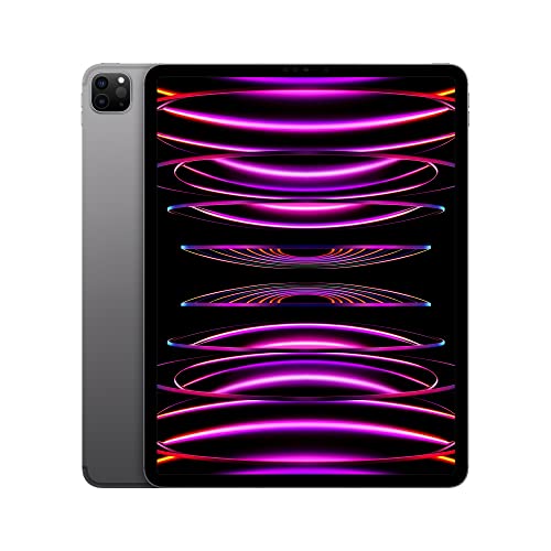 Apple iPad Pro 12.9-inch (6th Generation): with M2 chip, Liquid Retina XDR Display, 1TB, Wi-Fi 6E + 5G Cellular, 12MP front/12MP and 10MP Back Cameras, Face ID, All-Day Battery Life – Space Grey - Wi-Fi + Cellular - 1TB - Space Grey