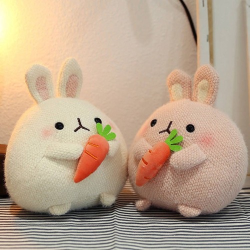 Amir - Bamboo Charcoal Bunny Plush - White / 20cm