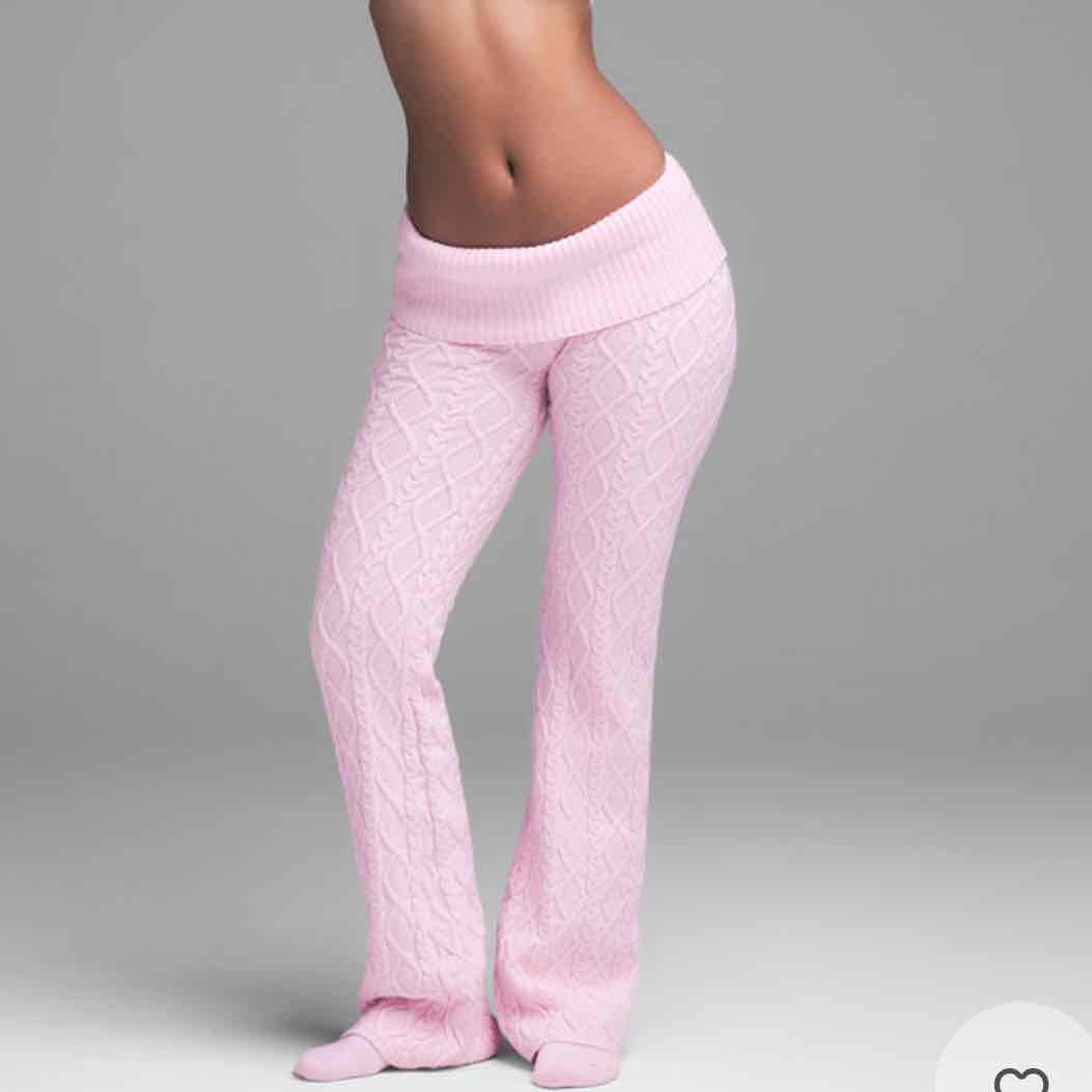 SWEATER KNIT FOLDOVER PANT | BABY PINK
