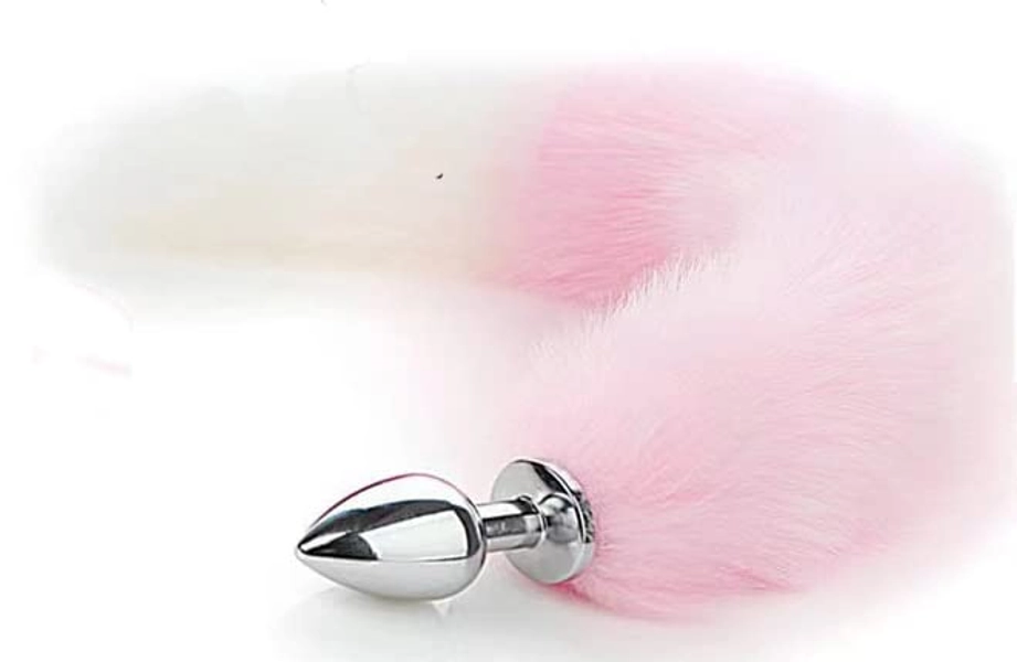 Ooiixx Butt Plug Fox Tail Cosplay Anal Plug Anal Butt Plug Adult Sex Toys for Beginner Women Men Couple (18" Pink)