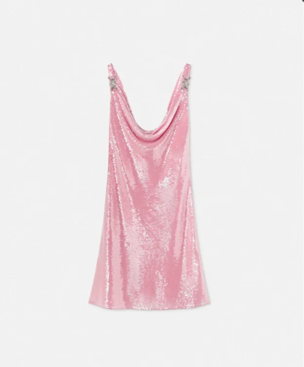 Sequin Silk Slip Mini Dress