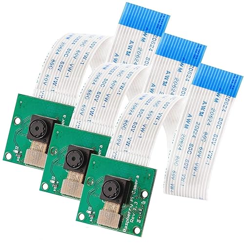 AZDelivery Camara Raspberry Pi, 5 Megapixeles, Sensor Ov5647 1080p, Modulo Cámara Video Soporte Vision con Cable Flexible 15 cm Compatible con Raspberry Pi con E-Book Incluido! - 1