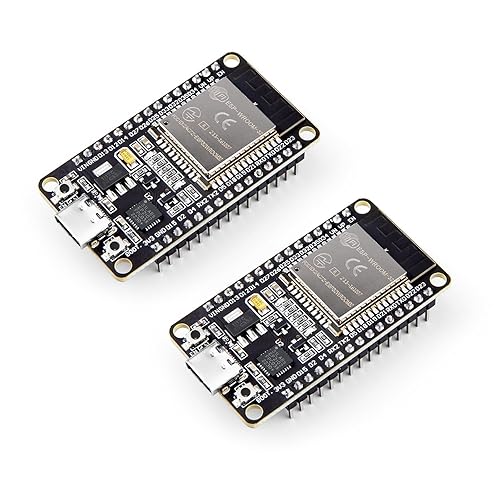 ELEGOO 2PCS Placa de Desarrollo ESP-WROOM-32 USB-C, Microcontrolador de Doble Núcleo WiFi+Bluetooth de Modo Dual a 2.4 GHz para Arduino IDE, Compatible con Ap/STA/Ap+STA - 2xTYPE-C