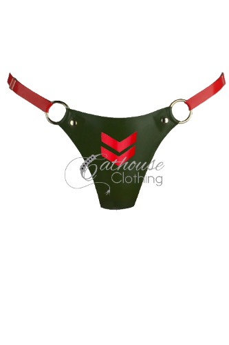 Military Madam G-string | Large / Olive green & red