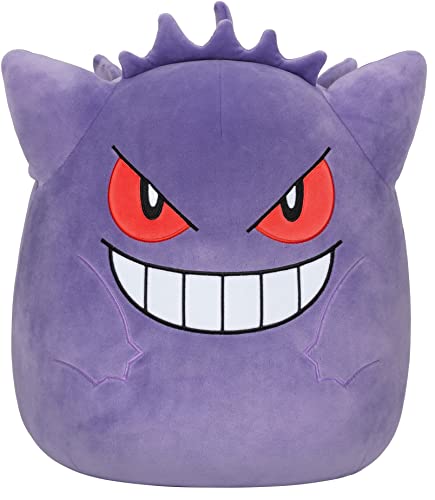 Squishmallows Pokemon 14-Inch Gengar Plush - Add Gengar to Your Squad, Ultrasoft Stuffed Animal Large Plush, Official Kelly Toy Plush