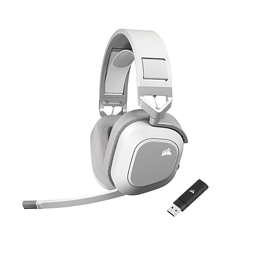 Corsair HS80 MAX Wireless Multiplatform Gaming Headset with Bluetooth – Dolby Atmos – Broadcast Quality Microphone – iCUE Compatible – PC, Mac, PS5, PS4, Mobile – White - White