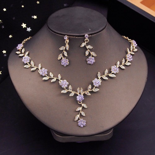  Rose Jewelry Set - Gold Purple