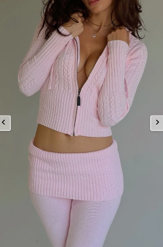 FRANKIES BIKINIS || Pink knit set