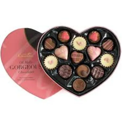 Chocolate Pink Heart gift box delivery