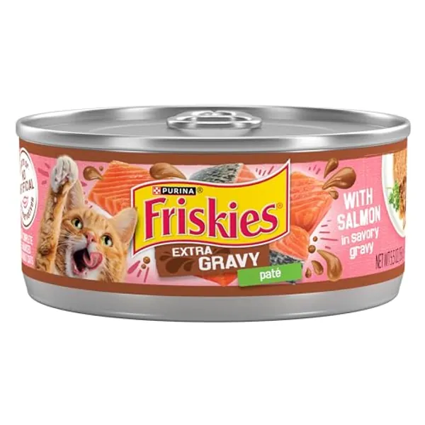 Purina Friskies Wet Cat Food Extra Gravy Pate With Salmon in Savory Gravy - (Pack of 24) 5.5 oz. Cans