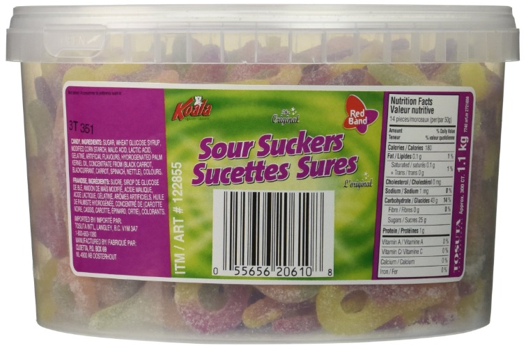 Koala Sour Suckers Gummy Candy, 300 Count