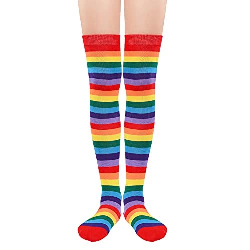 Rainbow Socks Striped Knee High Socks