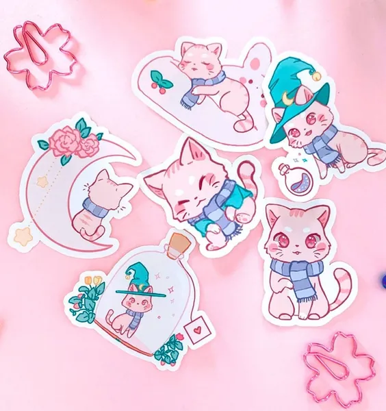 Original High Quality Vinyl Sticker - Magical Cat