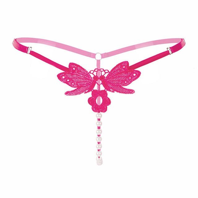 Strings of Pearl Thong - Pink