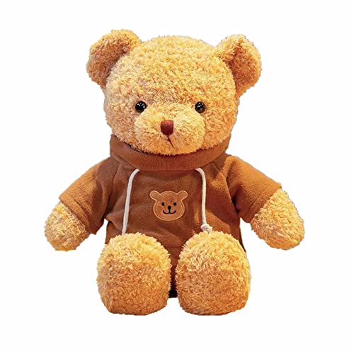 11.8 inches Teddy Bear Stuffed Animals Soft Plush Cute Teddy Bear with Hoodie Doll for Boys Girls (Brown) - Brown