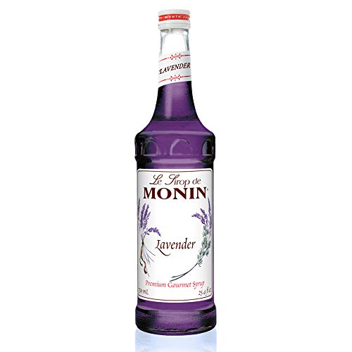 Monin - Lavender Syrup, Aromatic and Floral, Natural Flavors, Great for Cocktails, Lemonades, and Sodas, Non-GMO, Gluten-Free (750 ml) - Without Pump - 25.4 Fl Oz (Pack of 1)
