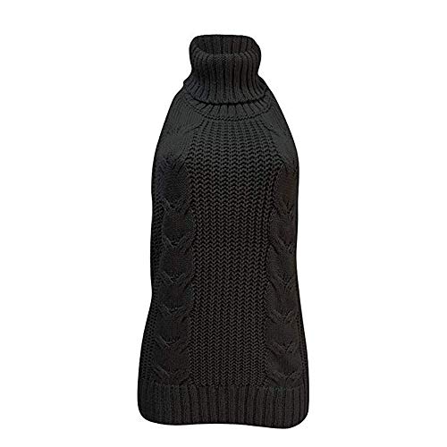 YOMORIO Womens Anime Virgin Killer Sweater Japanese Turtleneck Knitted Underwear Backless Pullover - Medium - Black