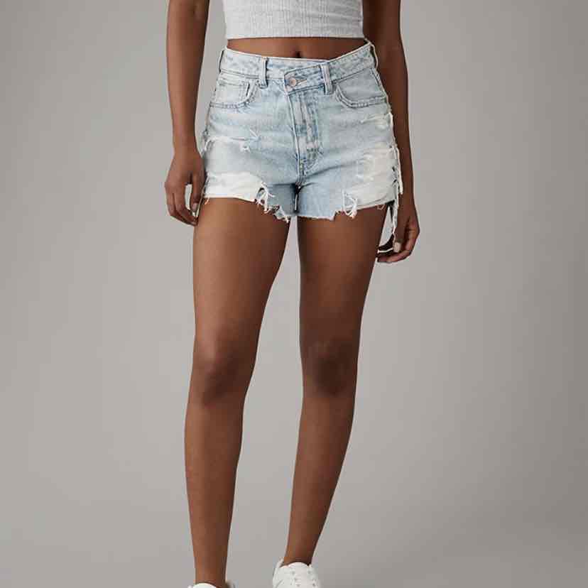 AE Strigid Denim Mom Short