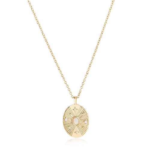 Opulent Opal & CZ Necklace - 14k Gold Vermeil