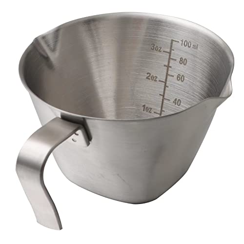 CAPFEI Expresso Shots Cup, Espresso Measuring Cup with Double Spouts, Stainless Steel Espresso Pouring Cup with 1 oz/ 1.5 oz/ 2 oz/ 2.5 oz/ 3 oz Marks