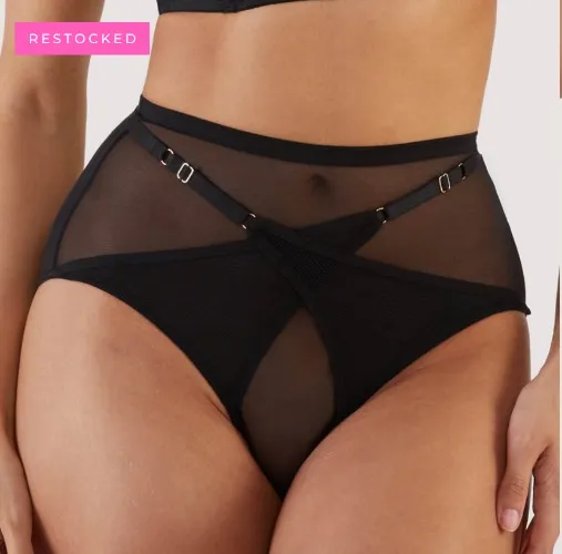 Eddie Black Crossover Wrap High Waist Brief | UK 24 / US 20