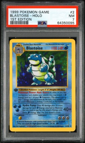 1999 Pokemon Base Set 1st Edition Holo Shadowless Blastoise 2/102 PSA 7 NM  | eBay