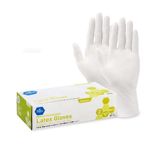 Med PRIDE Medical Exam Latex Gloves| 5 mil Thick, Medium Box of 100 Powder-Free - Large/1000
