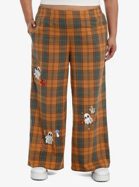 Orange Plaid Ghost Pajama Pants Plus Size | Hot Topic
