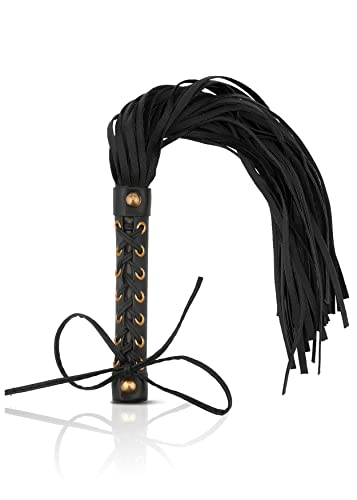 RIDIN Faux Leather Horse Whip 18" - Horse Leather Crops - Black Whip Faux Leather - Horse Whips for Couples