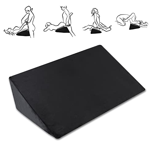 MISSTU Sex Pillow Adult Sex Toys Sex Furinture for Adults Foam Positioning Cushion for Erotic Games Black Microfiber (24 Inch) - 24 Inch