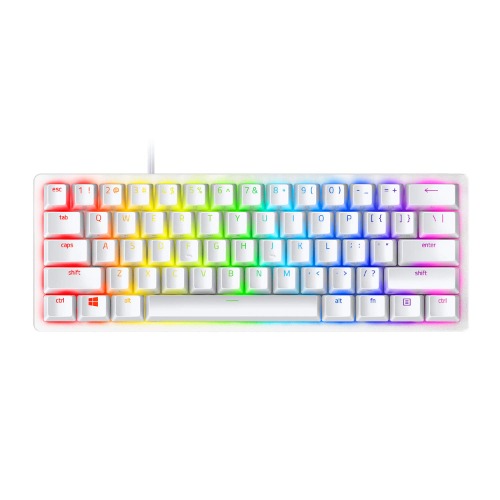 Razer Huntsman Mini 60% Gaming Keyboard: Fast Keyboard Switches - Linear Optical Switches - Chroma RGB Lighting - PBT Keycaps - Onboard Memory - Mercury White - Mercury White Linear Optical Switch