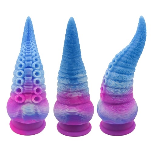 Exciting Rollercoaster Journey with Silicone Tentacles - Blue Purple Galaxy