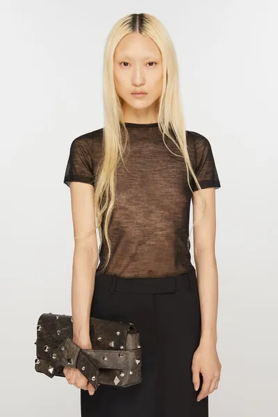 Sheer knit t-shirt