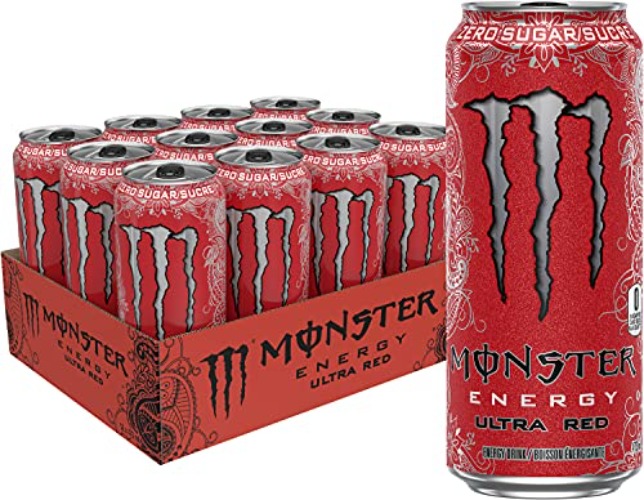 Monster Energy, Ultra Red, 473mL Cans, Pack of 12