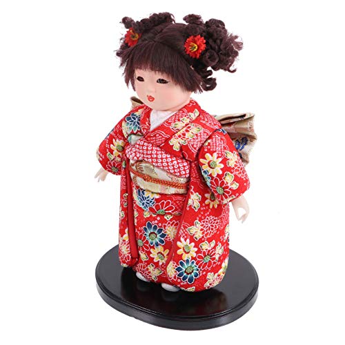 ARTIBETTER Japanese Style Doll Japanese Kimono Doll Miniature Girls Figurine Collectables Ornament Handicraft for Home Office Decoration Style 2 (Random Color Cloth) Kimono Doll Present