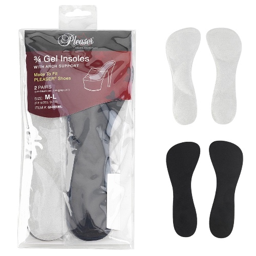 Pleaser Gel Insoles w/ Arch Support - Size 9-14 | M/L
