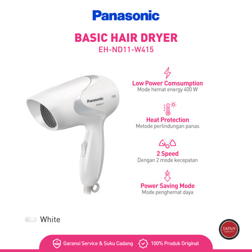 Promo Panasonic EH-ND11-W415 Hair Dryer Basic Series [400 W] - White di Panasonic Beauty Official | Tokopedia