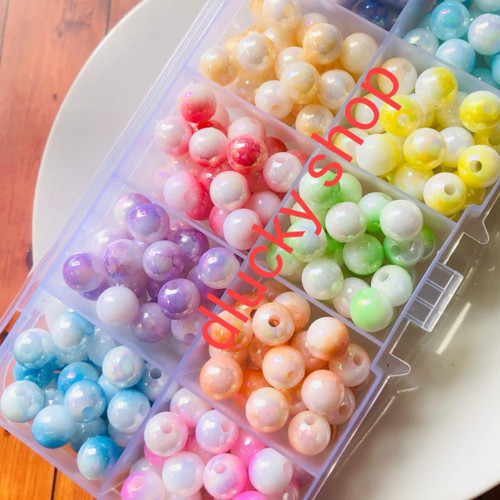 Mutiara ringan gradasi manik mote lubang tembus diameter 8mm box di D LUCKY SHOOP | Tokopedia