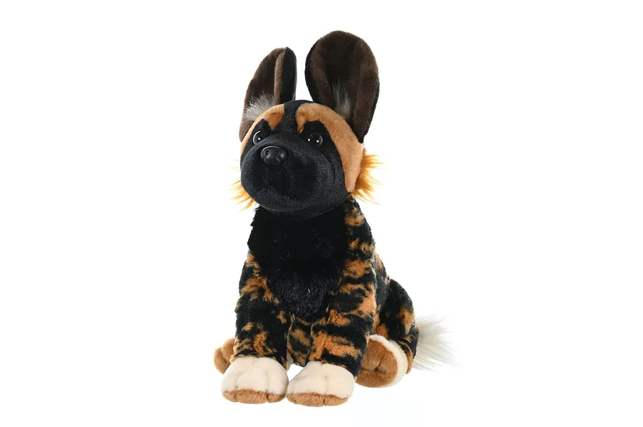 Wild Republic 10900 African Wild Dog, Stuffed Animal, Plush Toy, Gifts for Kids, Cuddlekins, 12",Dark Brown
