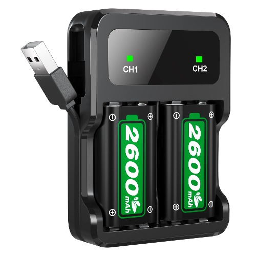 Fast Charging 2600mAh Rechargeable Battery Packs with Charger for Xbox One/Xbox Series X|S Xbox One S/Xbox One X/Xbox One Elite Wireless Controller, Long Lasting Intelligent Protection - 