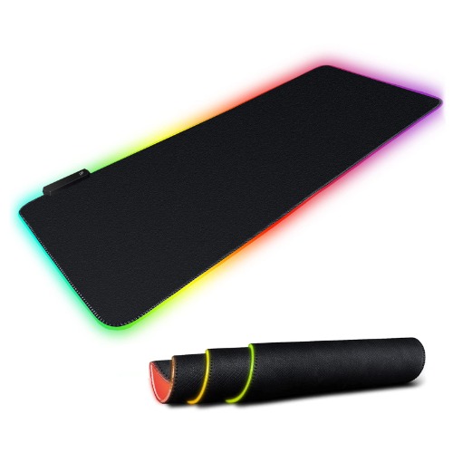 Gaming Mouse Pad Large RGB Mouse pad with 14 Lighting Modes 2 Brightness Anti-Slip Rubber Base Waterproof Computer Keyboard Mousepads 31.5 x 11.8in - 