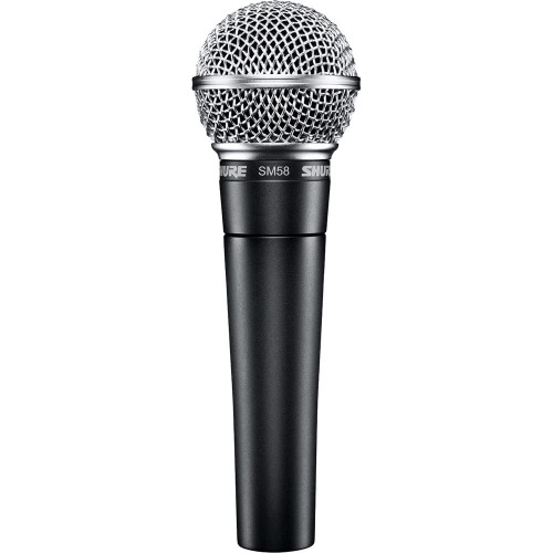 Shure SM58 Cardioid Dynamic Vocal Microphone with Pneumatic Shock Mount, Spherical Mesh Grille with Built-in Pop Filter, A25D Mic Clip, Storage Bag, 3-pin XLR Connector, No Cable Included (SM58-LC) - Cable Not Included