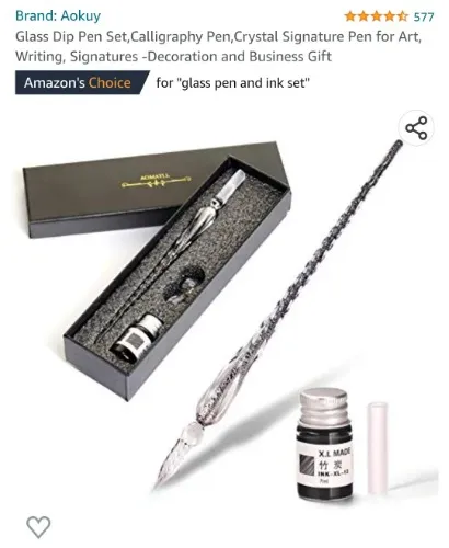 Amazon.com: Glass Dip Pen Set,Calligraphy Pen,Crystal Signature Pen for Art, Writing, Signatures -Decoration and Business Gift : Everything Else