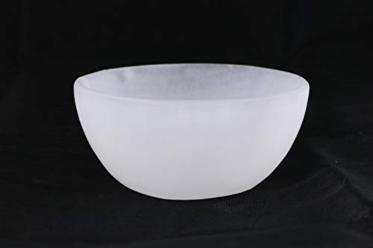 Selenite Crystal Bowls for Smudging, Healing, Recharging Crystals | Pure Selenite Smudge Bowl & Crystal Charging Station Ethically Sourced in Morocco (4 Inch (Pack of 1)) - 4 Inch (Pack of 1)